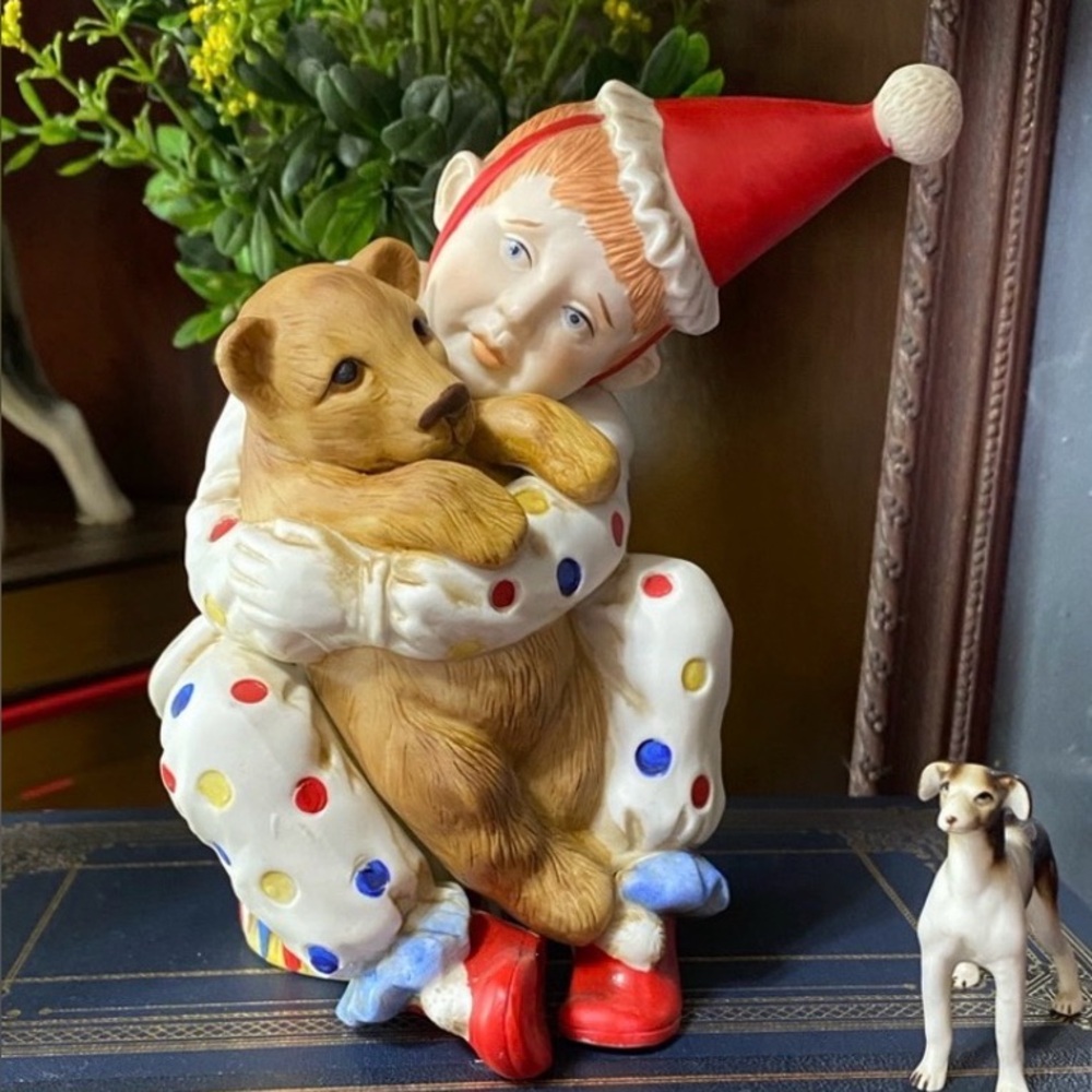 ENESCO Vintage Boy Clown & Lion Cub Limited Ed.